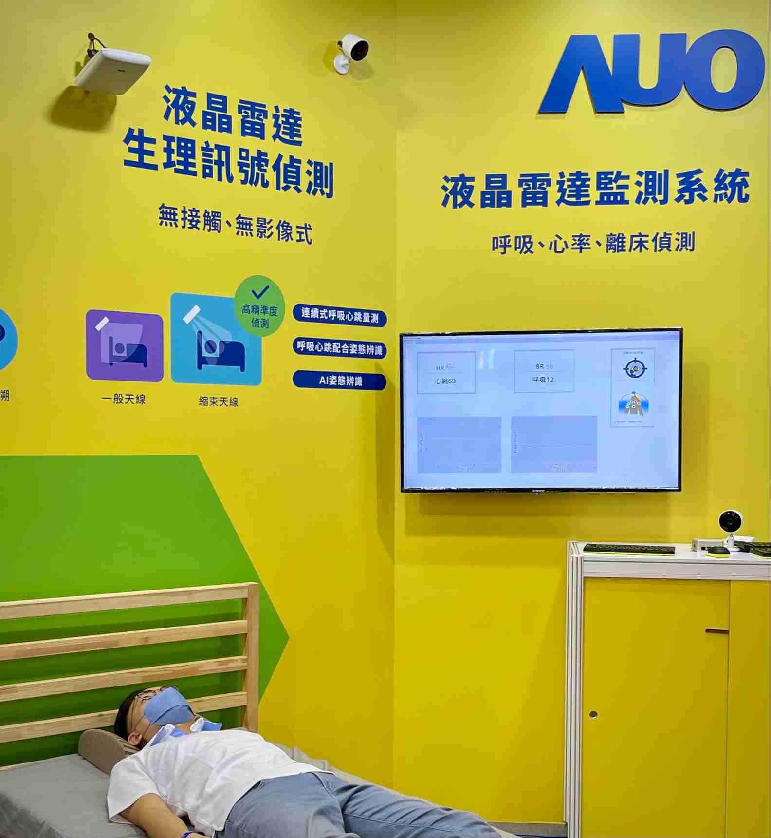 红龙扑克颐康「无接触生理监测雷达」，，，免除传统线路与贴片束缚，，，，精准侦测呼吸、、、心跳等重要生理讯号