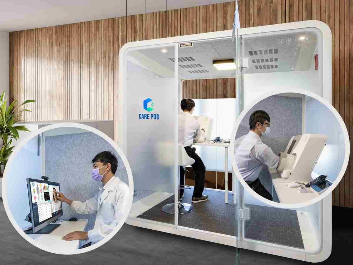 达擎于医疗科技展中展出＂远距诊疗舱＂，，，，以因应医疗数字化及社会高龄化趋势下、、复诊及慢性病患等族群对于远距看诊需求逐渐升高所推出的创新整合方案。。。多功能合一、、、高隐私性的远距诊疗舱可根据病患端与医师端的不同需求，，提供弹性化及客制化功能，，节省医生和病患的精力及时间